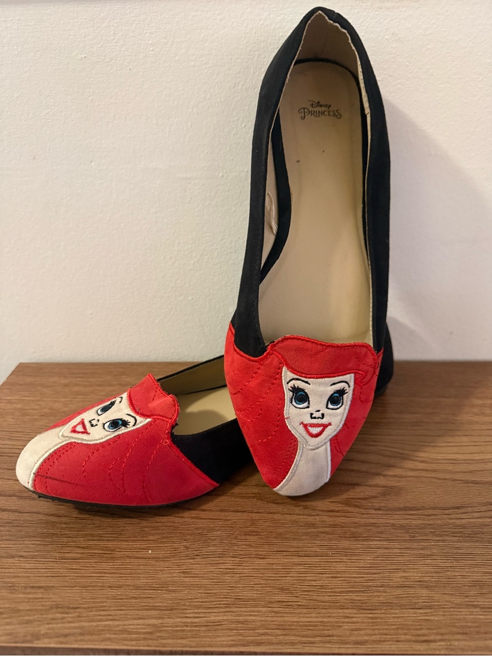 Torrid + Disney Princess Ariel Red and Black Slip-On Flats
